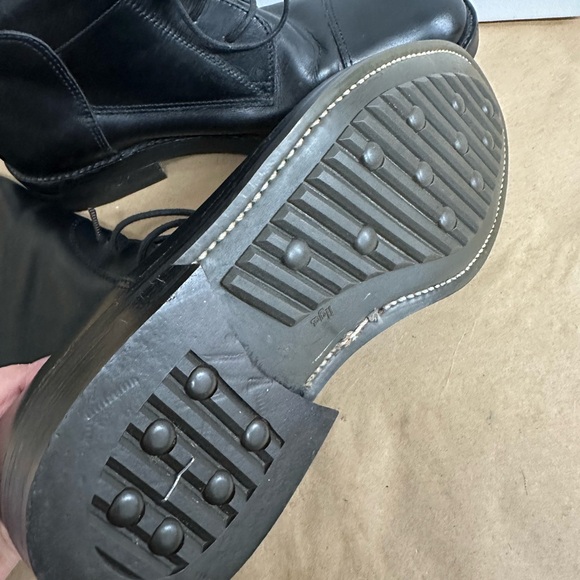 Black Lace-Up Tall Women’s Riding Boots - Leather Ralph Lauren Made in Italy - Picture 4 of 10